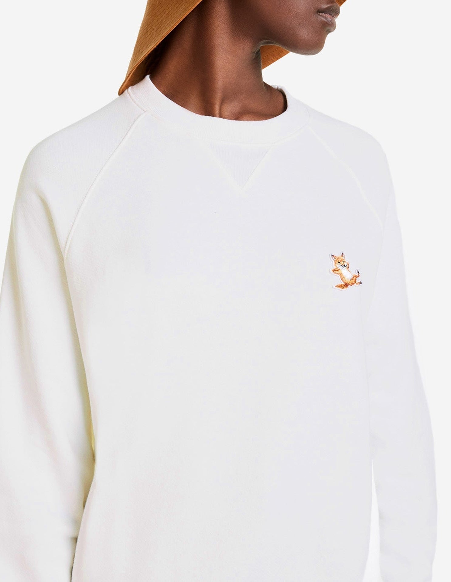 Sweatshirt Fox avec écusson - Ecru