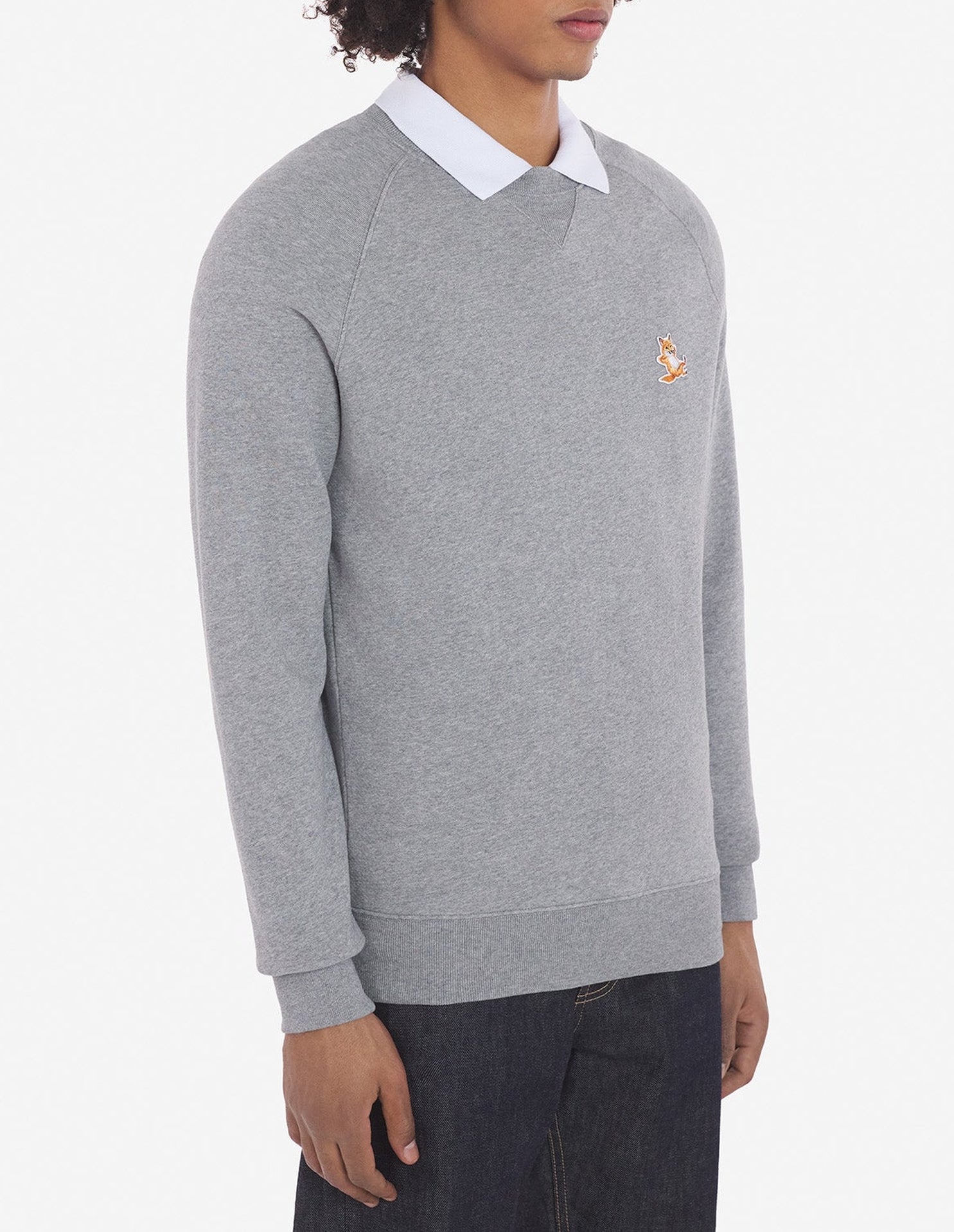 Sweatshirt Fox avec écusson - Grey Melange