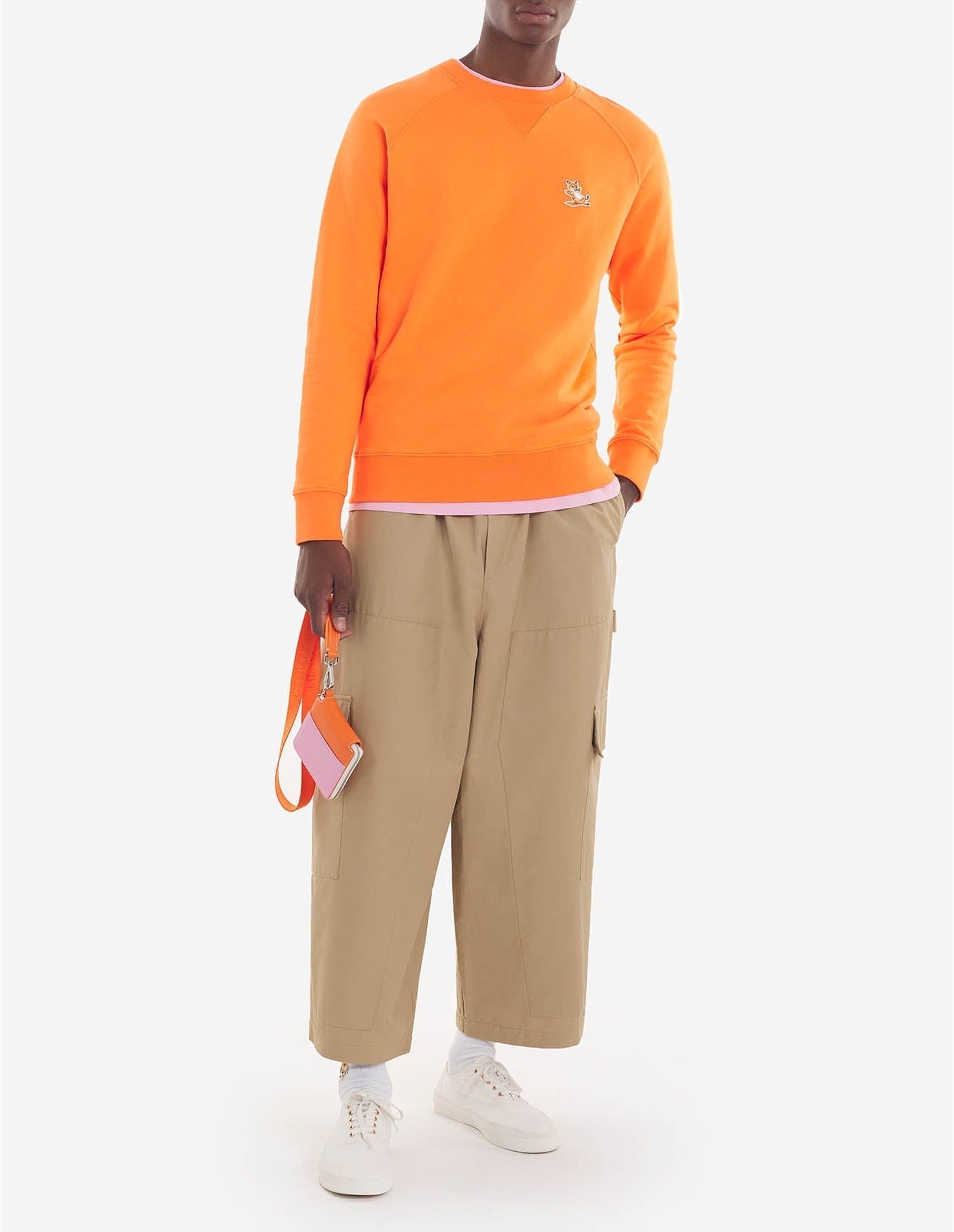Sweatshirt Fox avec écusson - Neon Orange