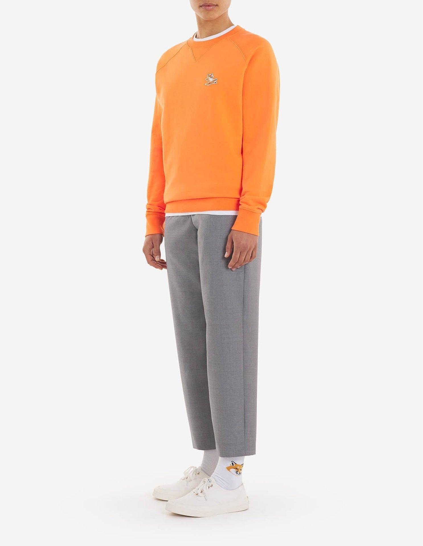 Sweatshirt Fox avec écusson - Neon Orange
