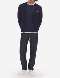 Cardigan à col V en laine - Navy