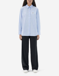 Straight shirt with embroidery - Light Blue