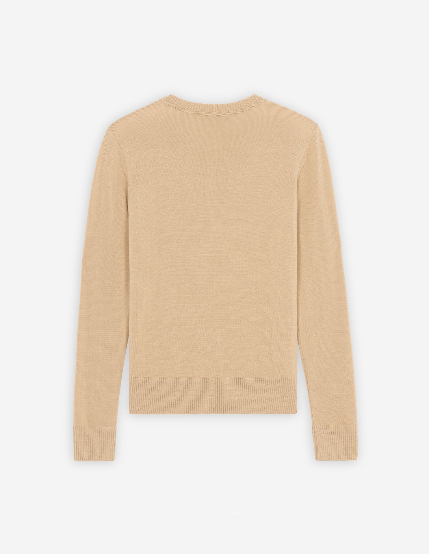 Cardigan à col roulé avec double écusson en laine - Beige Melange