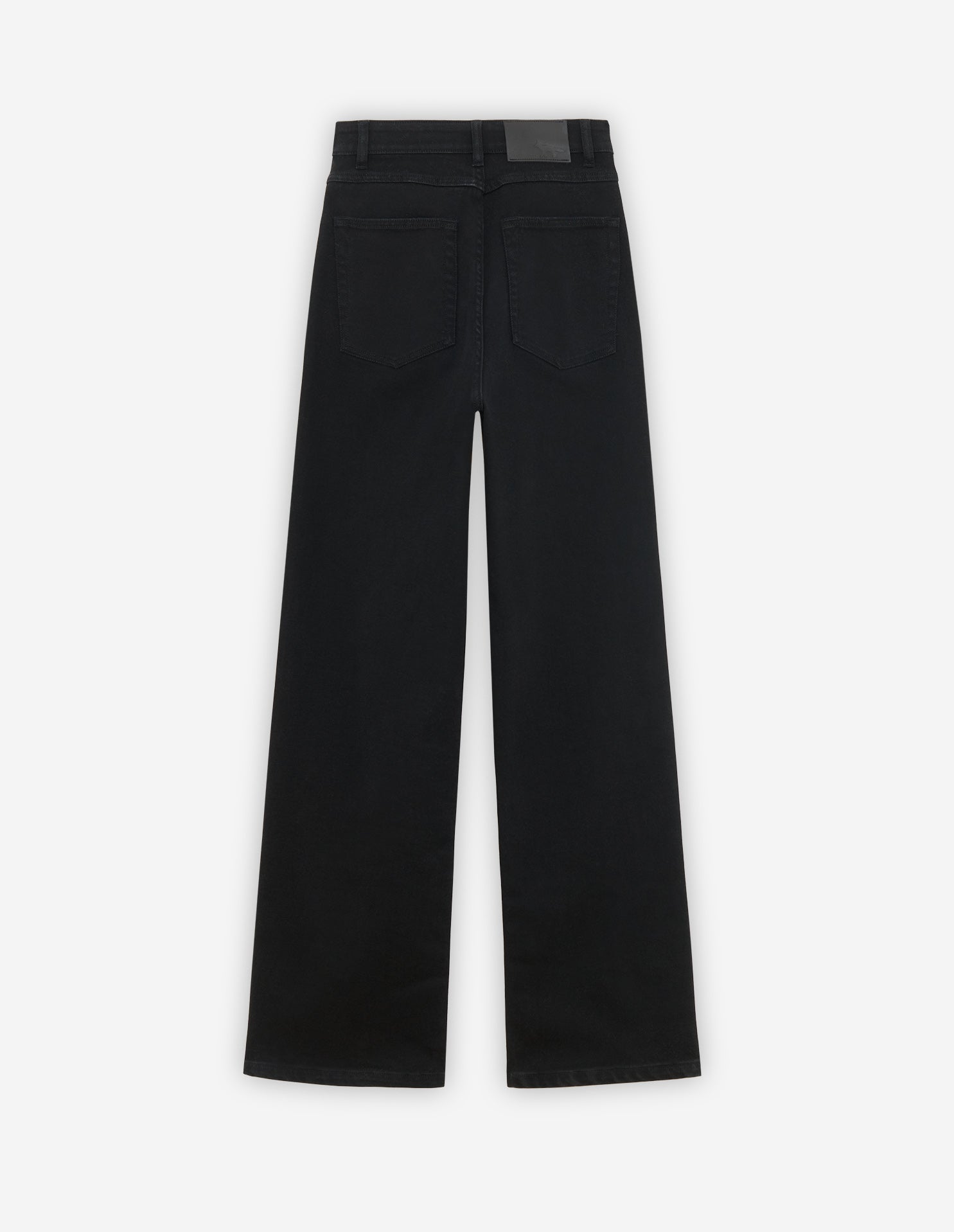 Pantalon large taille haute en denim - Stone Black