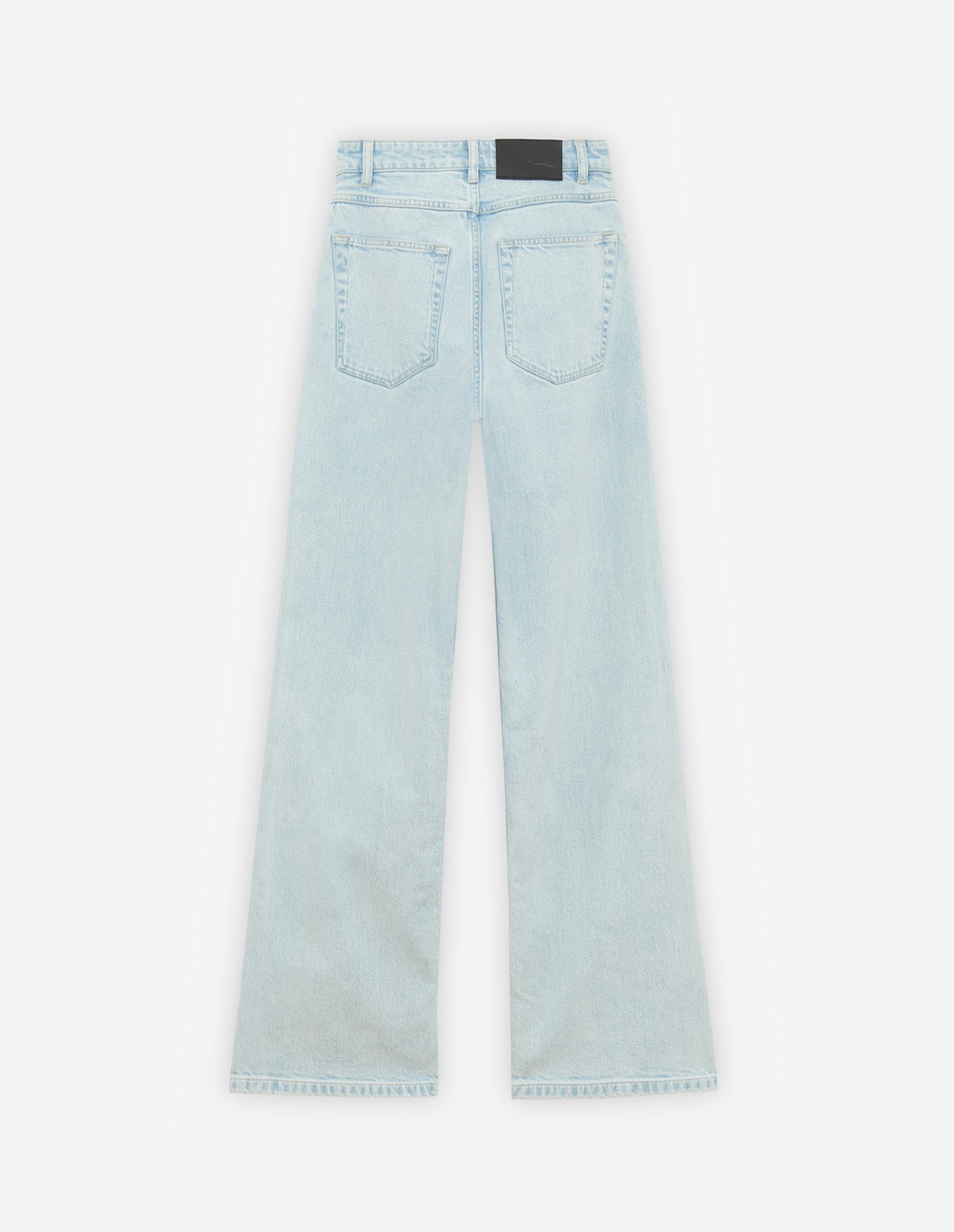 Pantalon large taille haute en denim - Bleached Blue