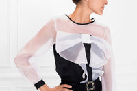 Blouse Ezaline en soie - Black & White