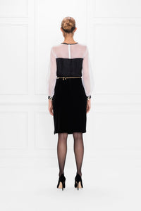 Blouse Ezaline en soie - Black & White