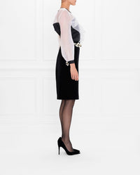 Blouse Ezaline en soie - Black & White