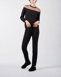 Top Kally à empiècements - Black