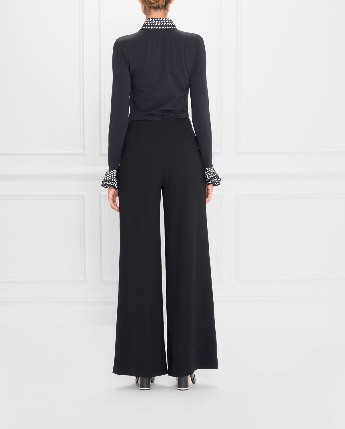 Chemise Stacy à double volants - Black & White