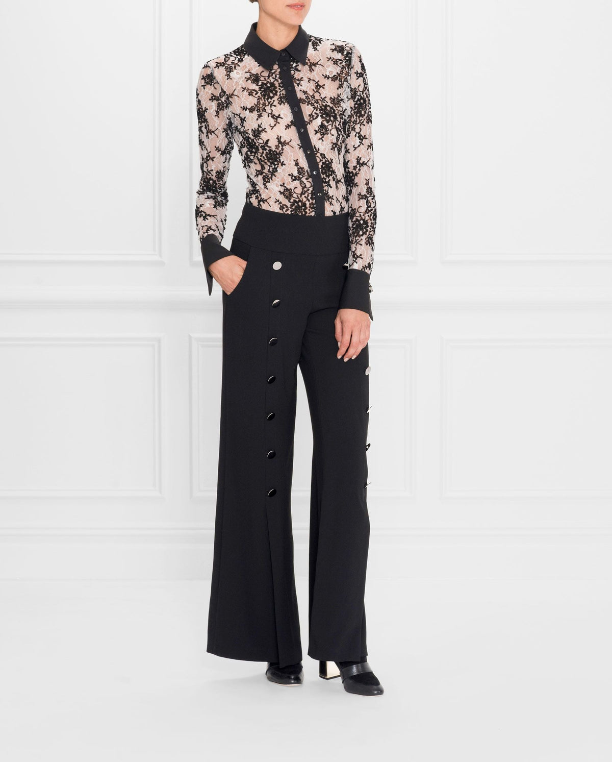 Chemise Solly en dentelle - Black & White