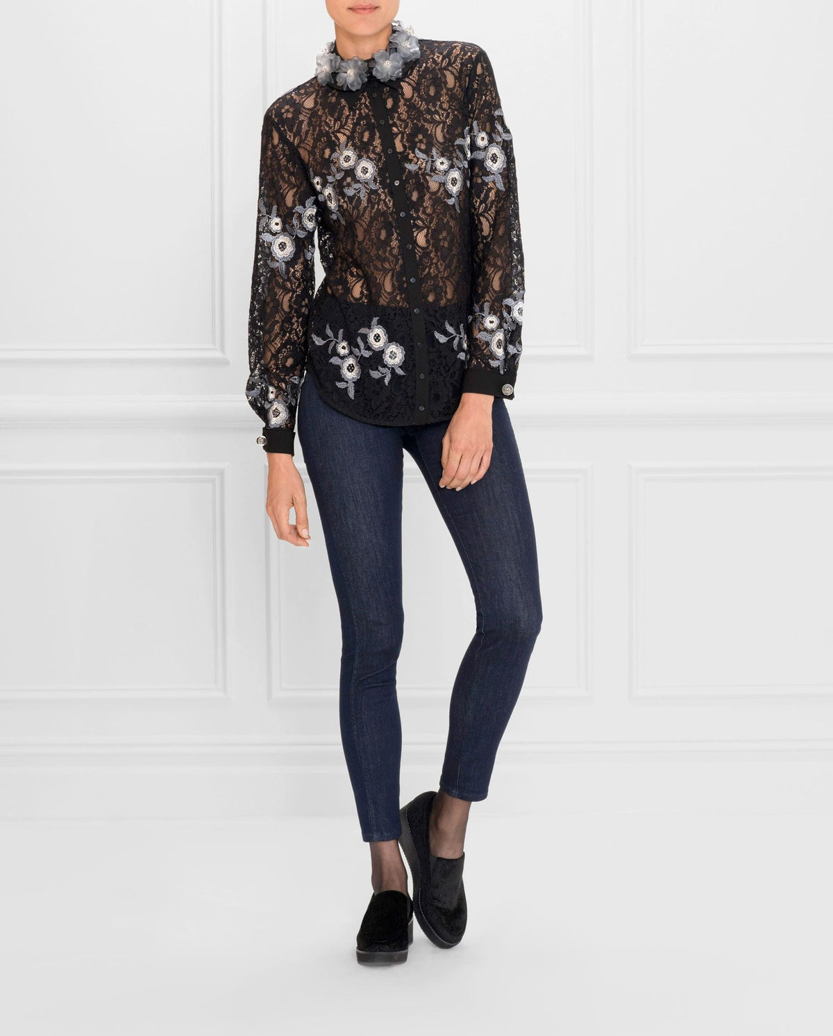 Chemise Sabria en dentelle - Silver Grey