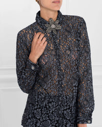 Chemise Selia en dentelle - Silver Grey