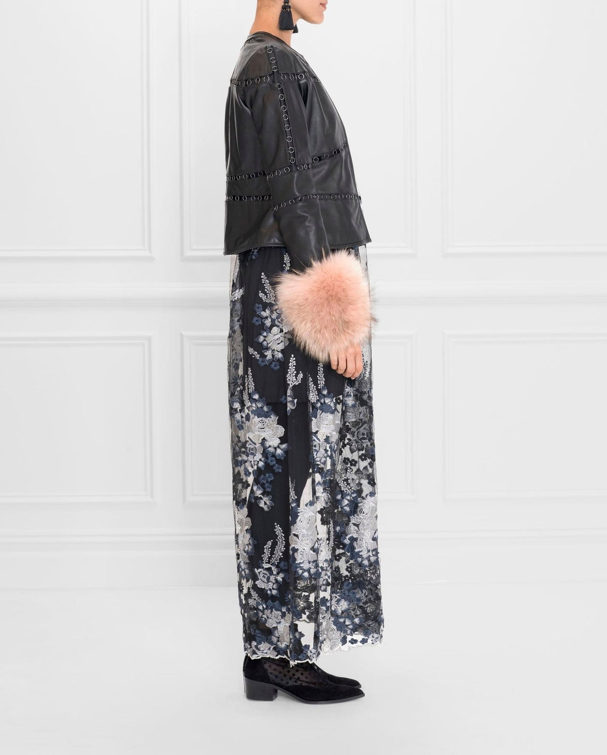 Robe Soleil à détails brodés - Silver Grey