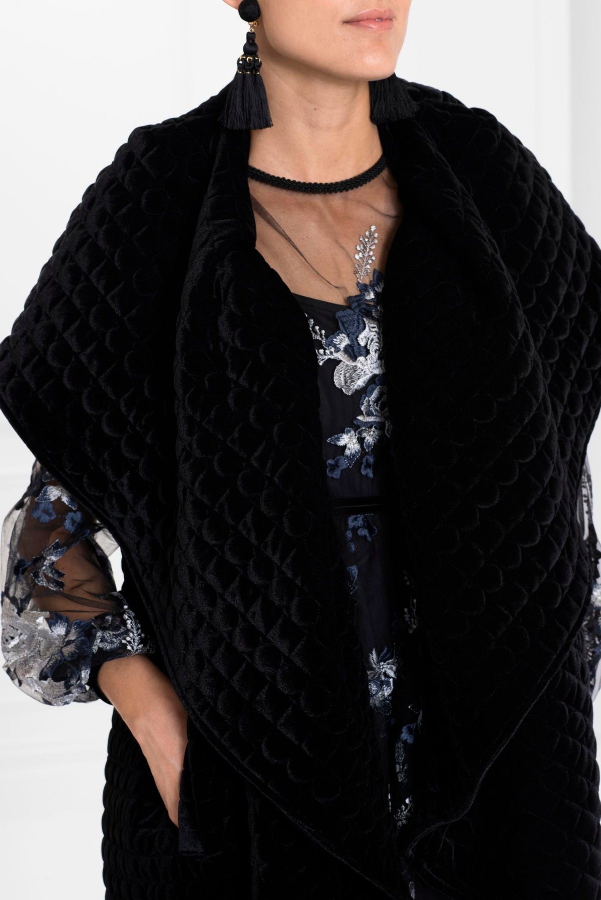 Robe Soleil à détails brodés - Silver Grey