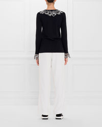 Pull Sapril à détails brodés - Black
