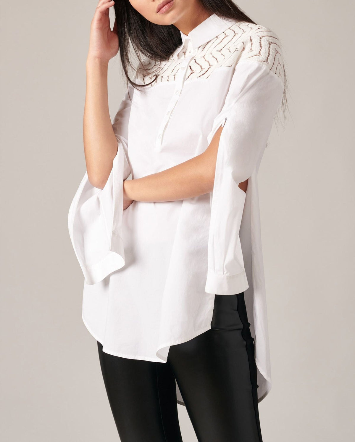 Chemise Barbara en dentelle - White