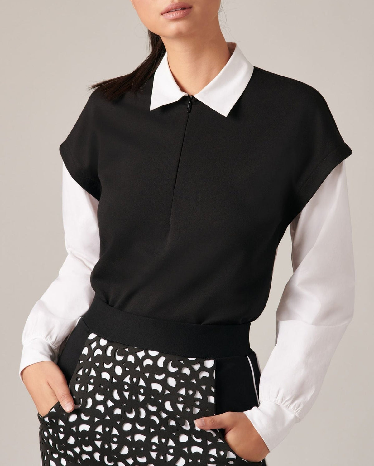 Sweat chemise Babou à manches longues - Black