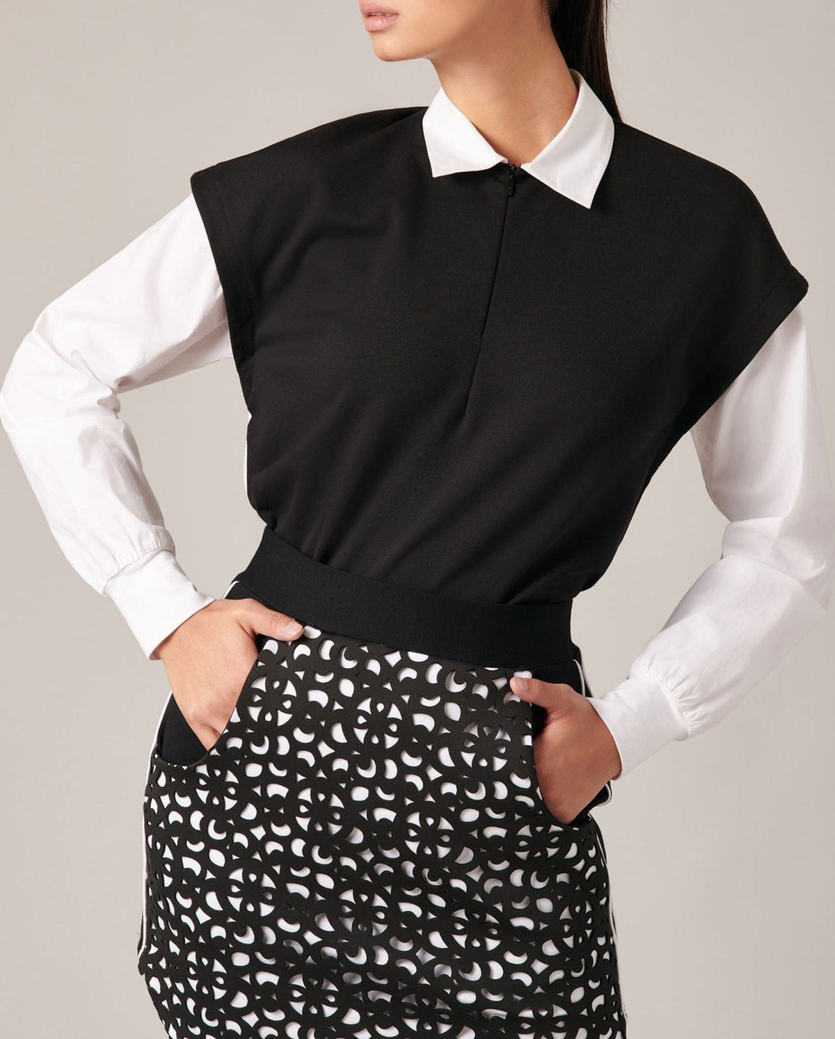 Sweat chemise Babou à manches longues - Black