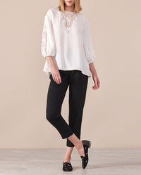 Blouse Lysandra à dentelle - White
