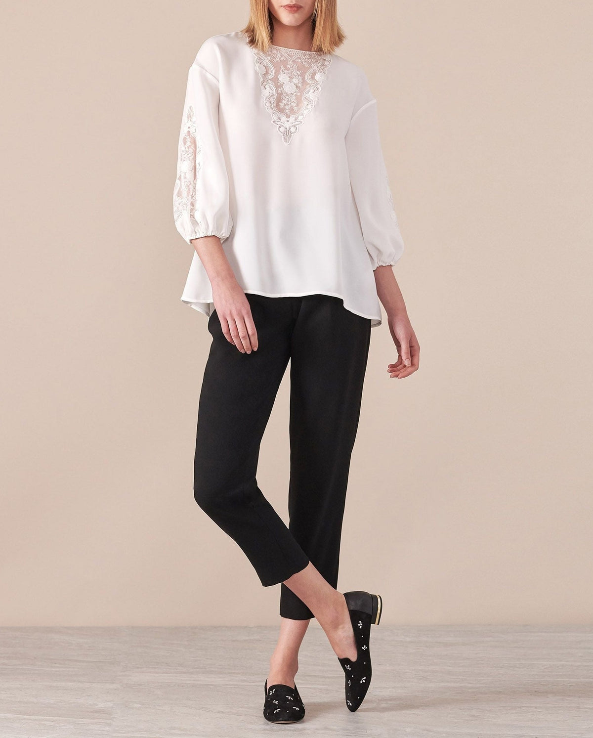 Blouse Lysandra à dentelle - White