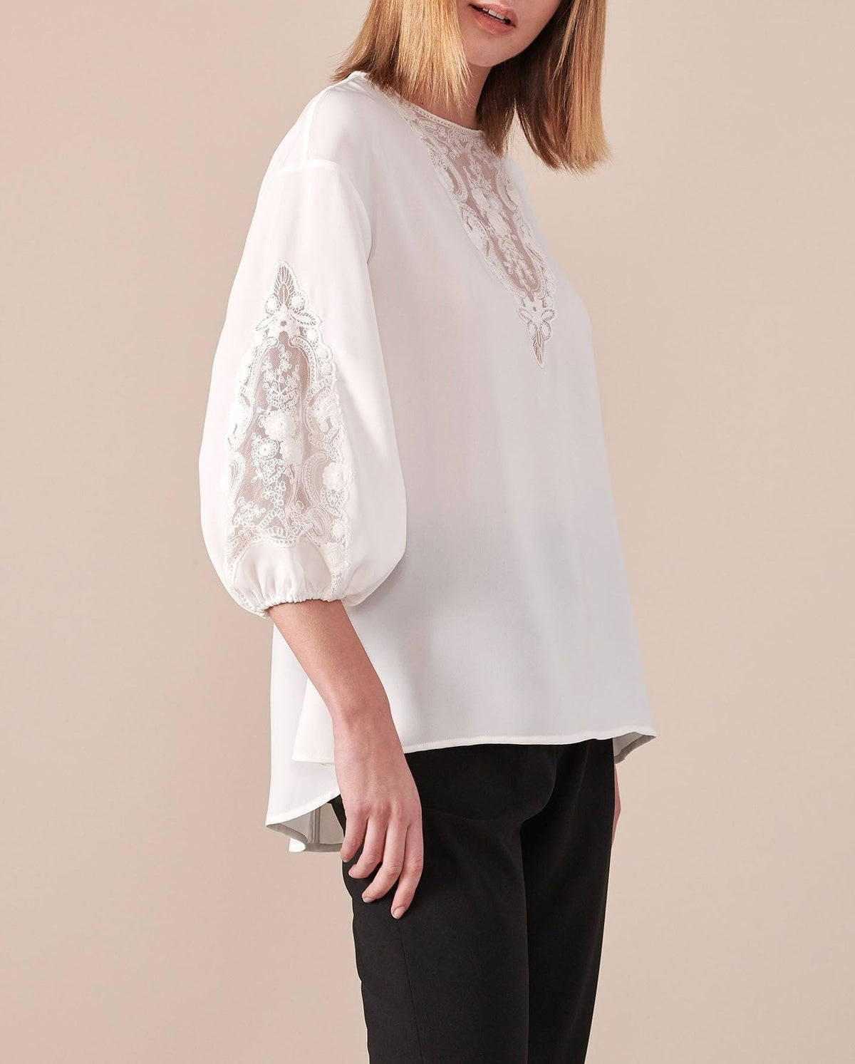 Blouse Lysandra à dentelle - White