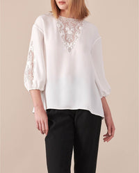 Blouse Lysandra à dentelle - White