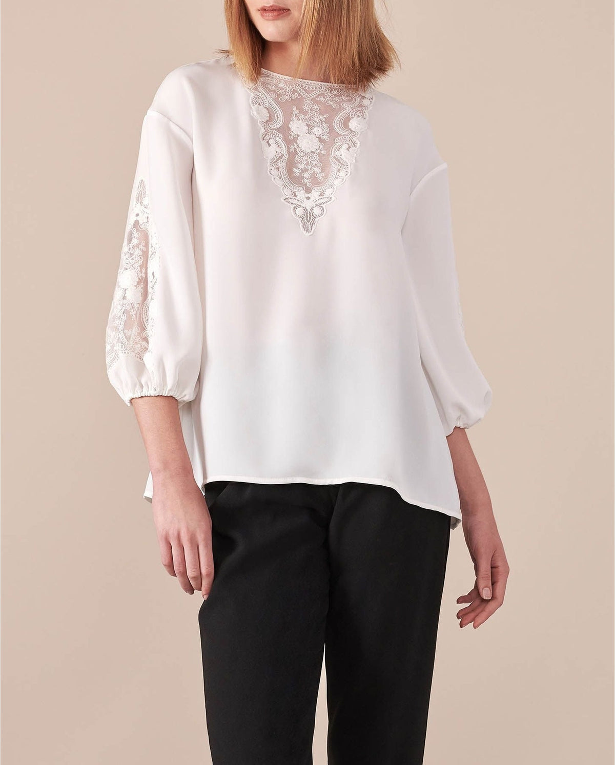 Blouse Lysandra à dentelle - White