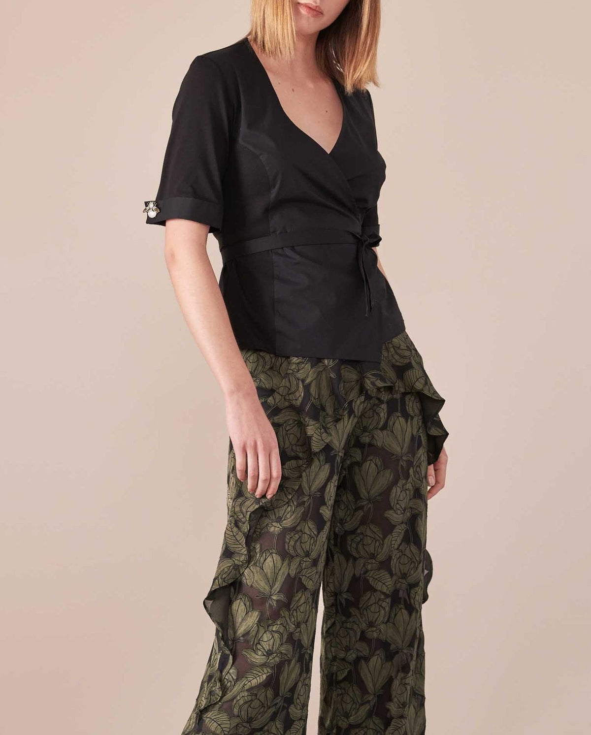 Top Lenny à empiècements - Black