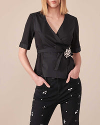 Top Lenny à empiècements - Black
