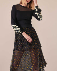 Pull Liwi à détails brodés - Black