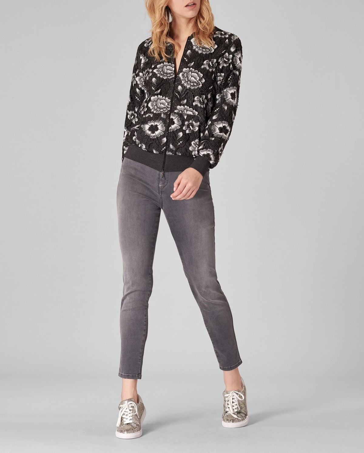 Jeans Lenzo à détails brodés - Heather Grey