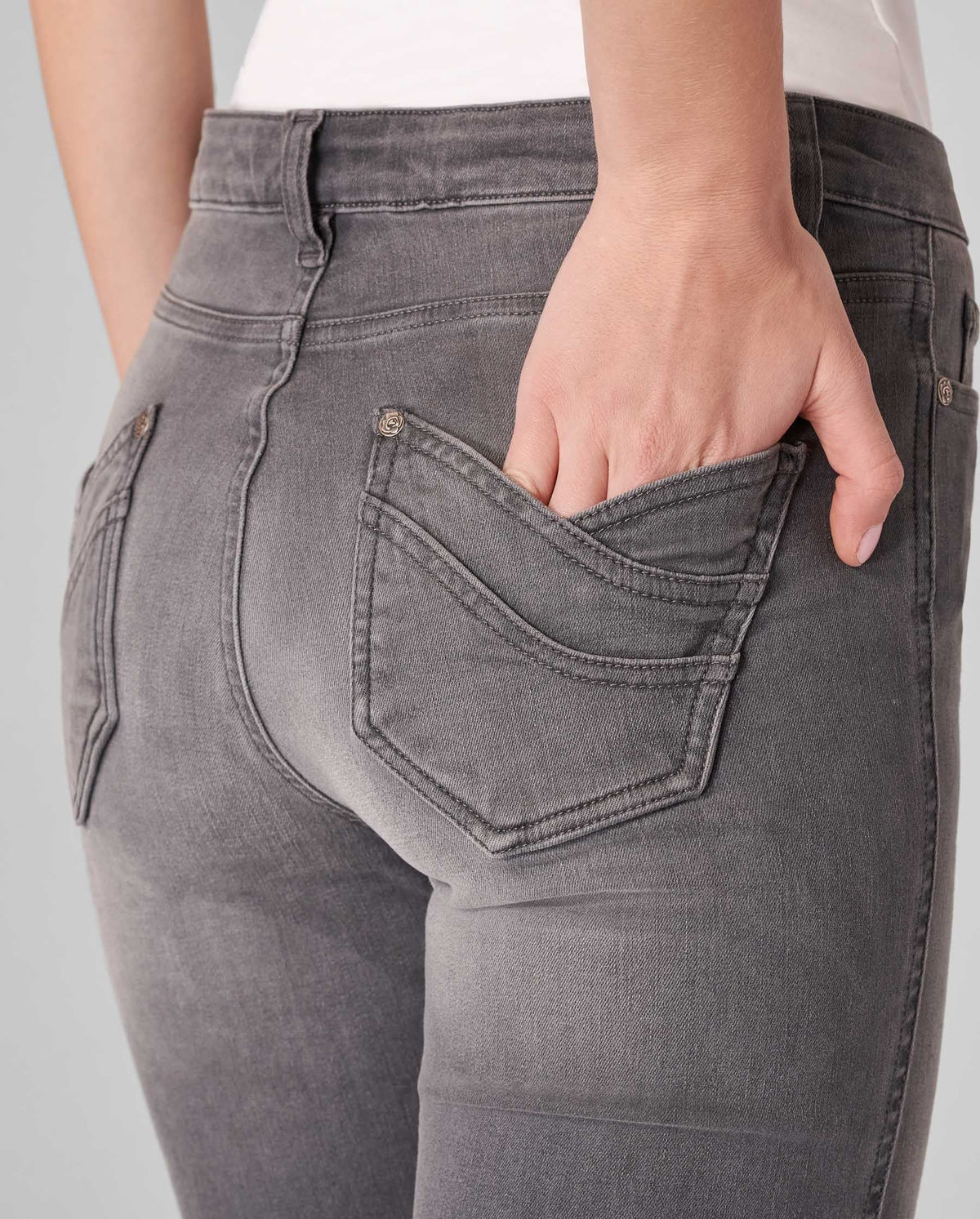 Jeans Lenzo à détails brodés - Heather Grey