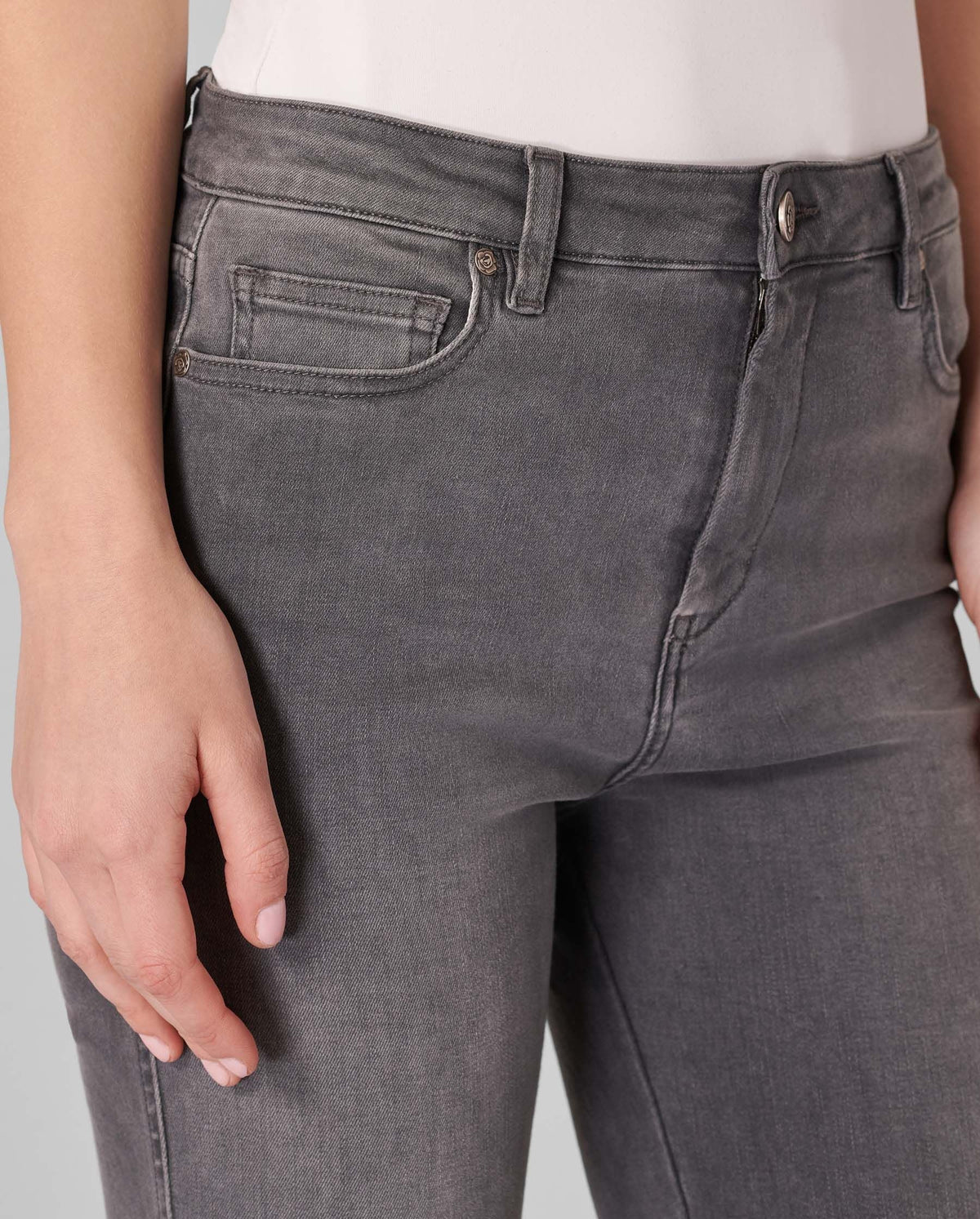 Jeans Lenzo à détails brodés - Heather Grey