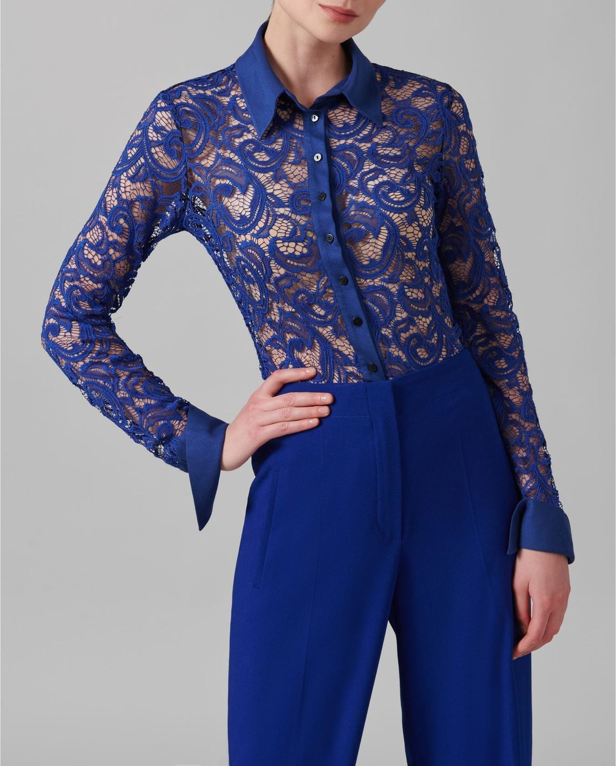 Chemise Lys en dentelle - Ultrablue
