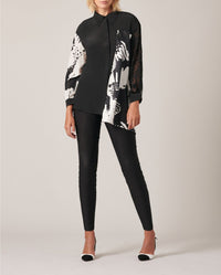Chemise London en soie - Black & White