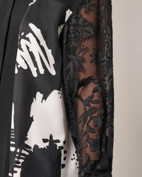 Chemise London en soie - Black & White
