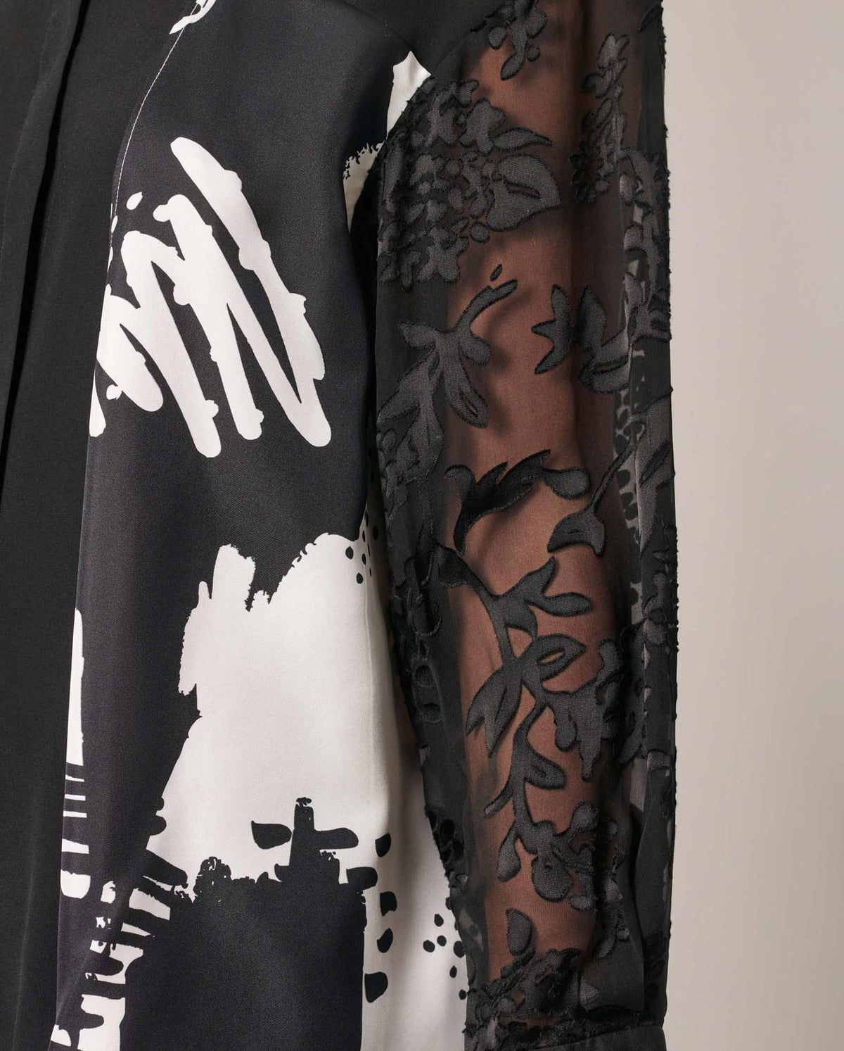 Chemise London en soie - Black & White