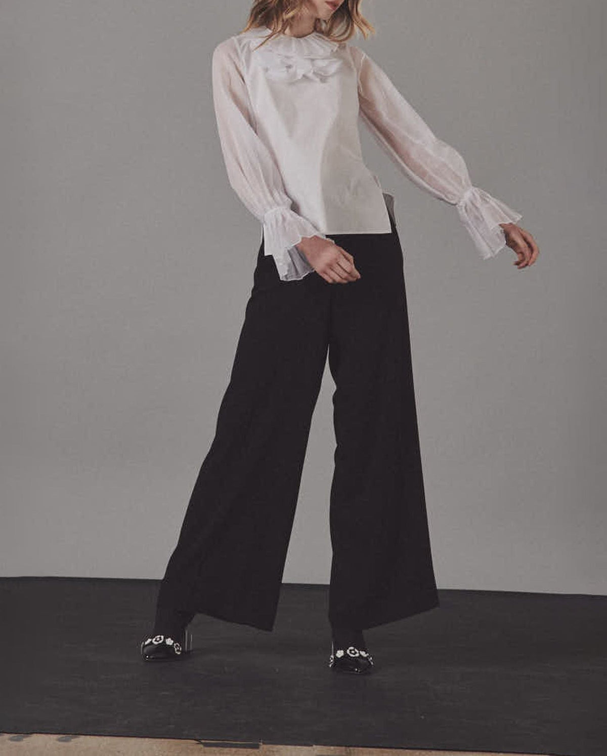 Blouse Lucine à détails sur le col - White