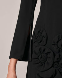 Robe Lavonna avec fleurs tricotées - Black