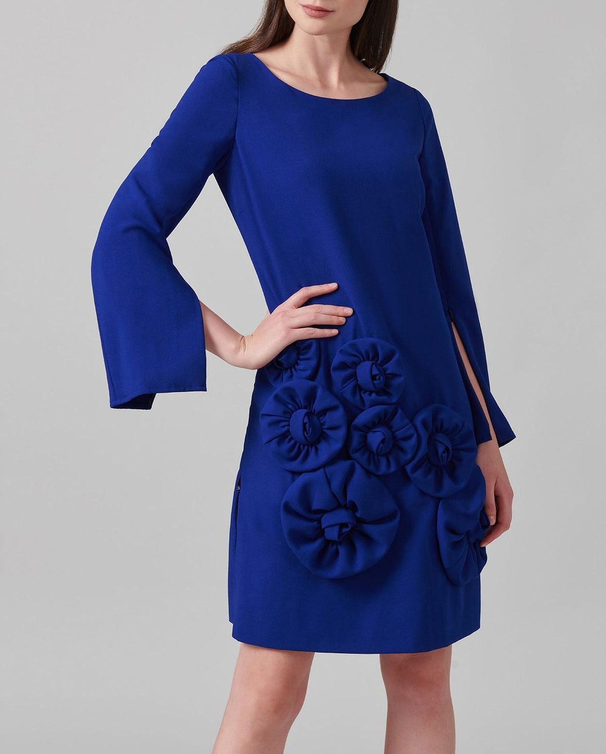 Robe Lavonna avec fleurs tricotées - Ultrablue