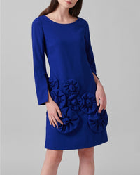 Robe Lavonna avec fleurs tricotées - Ultrablue