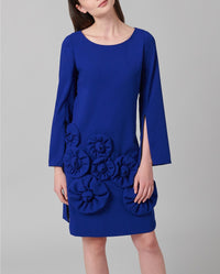 Robe Lavonna avec fleurs tricotées - Ultrablue