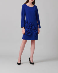 Robe Lavonna avec fleurs tricotées - Ultrablue