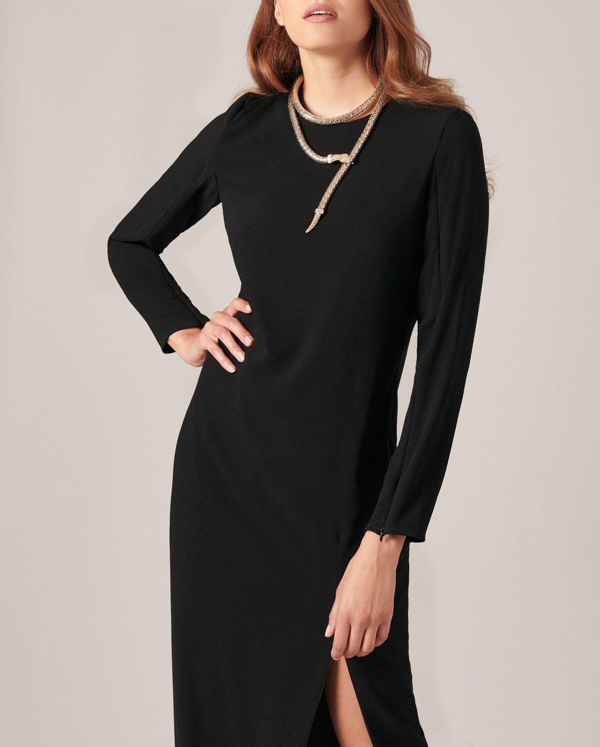 Robe Laurier à col rond - Black