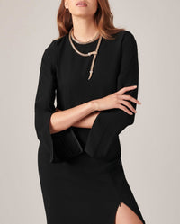 Robe Laurier à col rond - Black