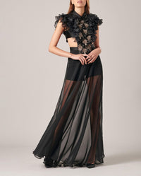 Jupe Littoral en soie - Black