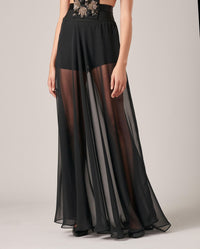 Jupe Littoral en soie - Black