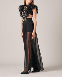 Jupe Littoral en soie - Black