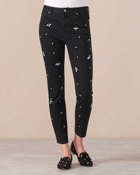 Jeans Luxury à détails brodés - Black